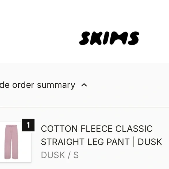 Skims cotton blend fleece classic straight leg sweatpants in dusk - Picture 2 of 10
